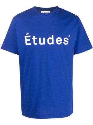 Etudes logo-print cottonT-shirt - Blue
