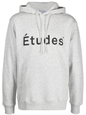 Etudes logo-print detail hoodie - Grey