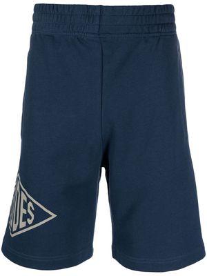 Etudes logo-print detail shorts - Blue