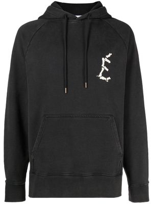 Etudes logo-print drawstring hoodie - Black
