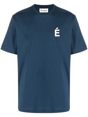 Etudes logo-print organic cotton T-shirt - Blue