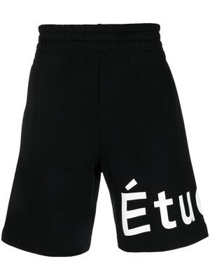Etudes logo-print track shorts - Black
