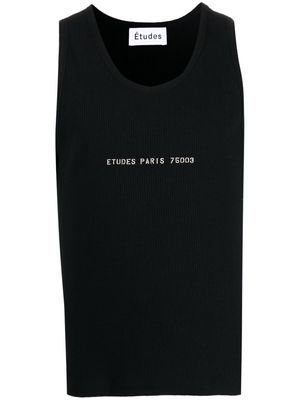 Etudes logo-stamp fine-ribbed vest - Black