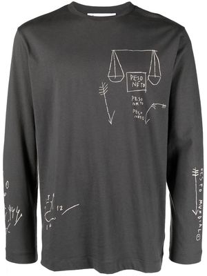 Etudes motif print long sleeve T-shirt - Grey