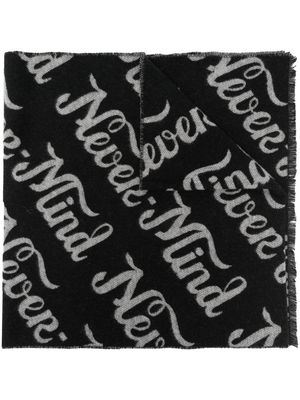 Etudes Nevermind logo knit scarf - Black