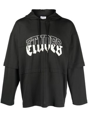 Etudes Pave layered organic cotton hoodie - Black
