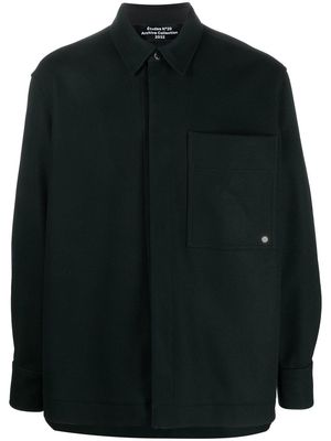 Etudes Picture chest-pocket wool-blend shirt - Green