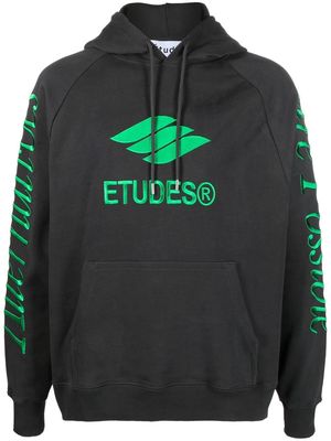 Etudes Racing Eco logo-embroidered hoodie - Black