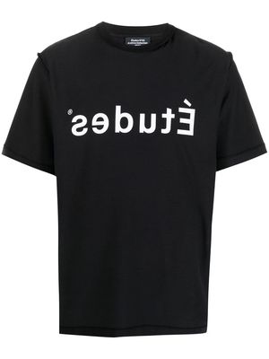 Etudes reversed logo-print detail T-shirt - Black