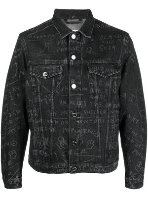 Etudes scribble-print denim jacket - Black