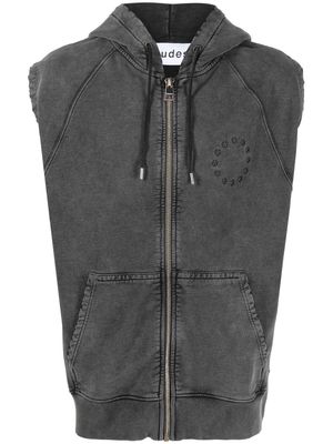 Etudes star-print sleeveless zip hoodie - Black