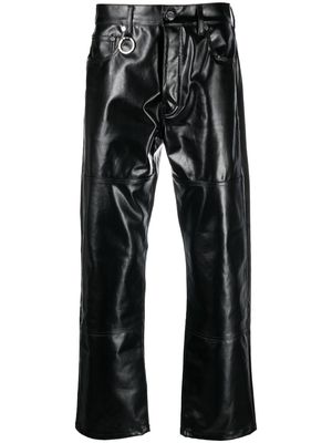 Etudes straight-leg faux leather trousers - Black