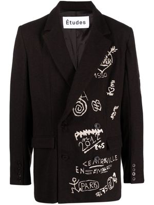 Etudes Verneuil embroidered-motif blazer - DK BROWN