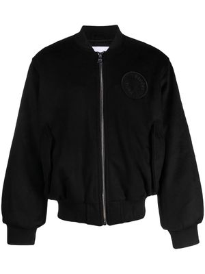 Etudes Ville logo-patch bomber jacket - Black