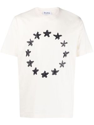 Etudes Wonder Painted Stars-print organic cotton T-shirt - White