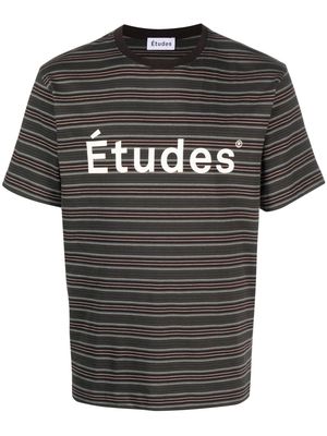 Etudes Wonder striped organic cotton T-shirt - Brown