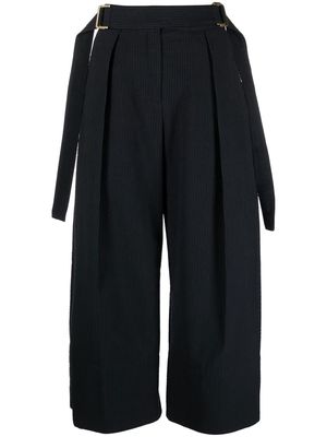 Eudon Choi wide-leg cropped trousers - Black