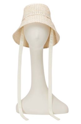 Eugenia Kim Ally Asymmetric Bucket Hat in Cream/Silver 