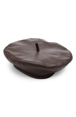 Eugenia Kim Carter Leather Beret in Chocolate