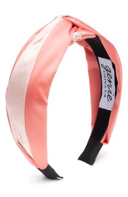 Eugenia Kim Colorblock Satin Headband in Coral/Pink