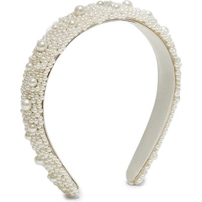 Eugenia Kim Flora Imitation Pearl Headband in Ivory 