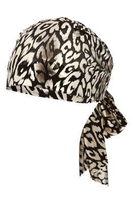 Eugenia Kim Gigi Leopard Print Head Scarf in Gold/Black