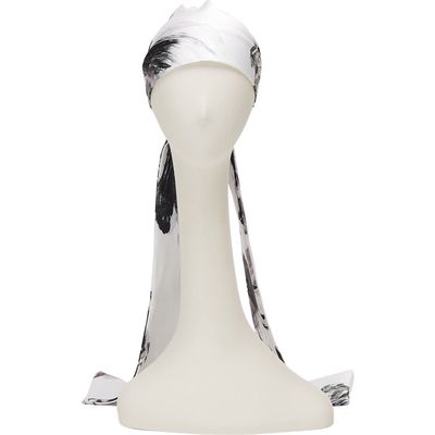 Eugenia Kim Gigi Satin Head Wrap in White/Black 