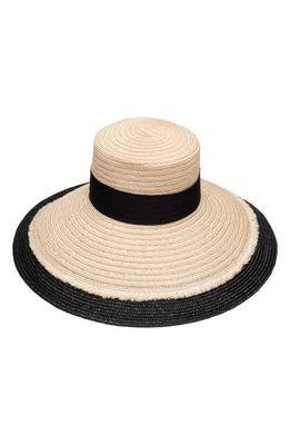 Eugenia Kim Mirabel Straw Sun Hat in Natural/Black