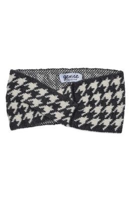 Eugenia Kim Rosalind Houndstooth Head Wrap in Ivory/Charcoal