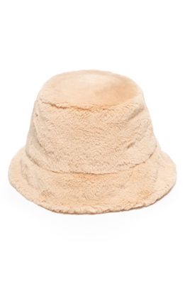 Eugenia Kim Yuki Faux Fur Bucket Hat in Camel