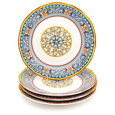 Euro Ceramica Duomo 4 Pieces Dinner Plate Set