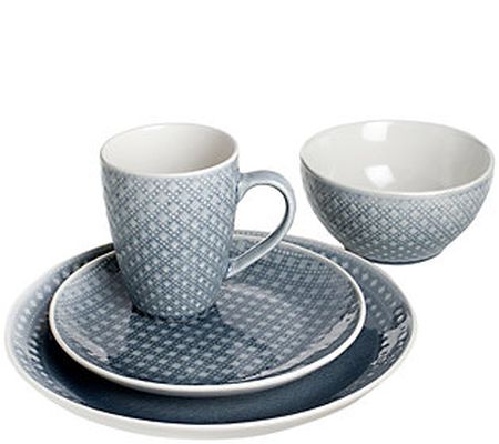 Euro Ceramica Palma 16-Pc Gray Dinnerware Set