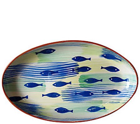 Euro Ceramica Pescador Oval Couped Platter