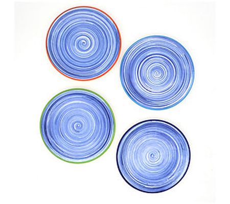Euro Ceramica Raia 4-Piece Assorted Salad Plate Set
