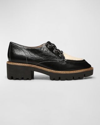 Evan Leather & Shearling Derby Shoes