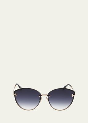 Evangeline Metal Cat-Eye Sunglasses