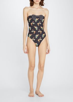 Evanna Bow Strapless One-Piece Swimsuit