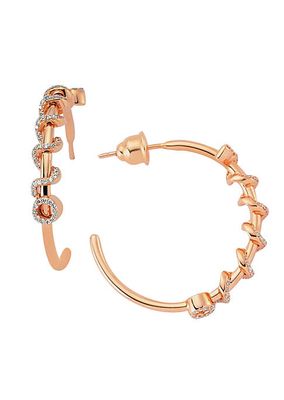 Eve Kundalini 14K Rose Gold & 0.52 TCW Diamond Snake Hoop Earrings