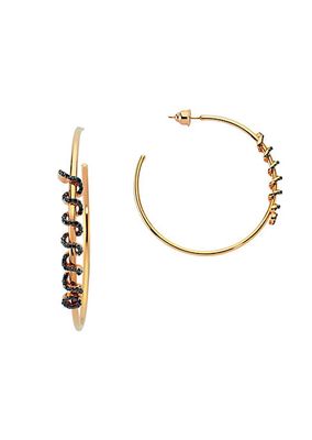 Eve Kundalini 14K Rose Gold & 0.56 TCW Diamond Snake Hoop Earrings