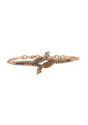 Eve Kundalini 18K Rose Gold, 0.89 TCW Diamond & Ruby Snake Bracelet