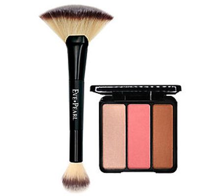EVE PEARL Blush/Bronzer Trio and 204 Fan Highli ghter Brush
