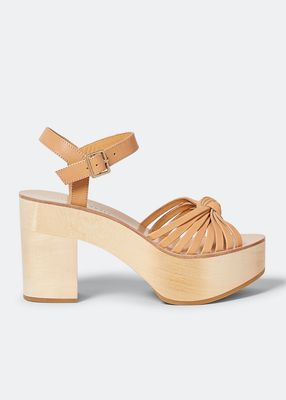 Eveleigh Leather Knot Clog Sandals