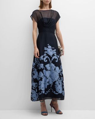 Evelyn Floral Embroidered Midi Dress
