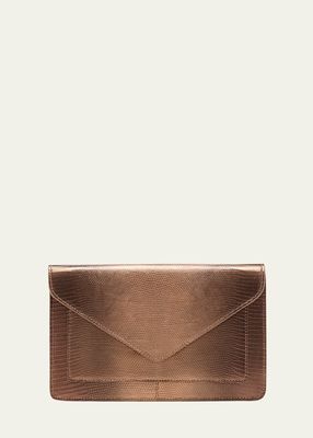 Evelyn Metallic Lizard Clutch Bag