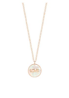 Ever Jumbo Love 18K Rose Gold & Mother-Of-Pearl Pendant Necklace