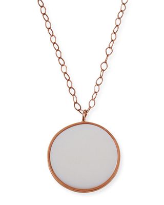 Ever Jumbo White Agate Disc Necklace