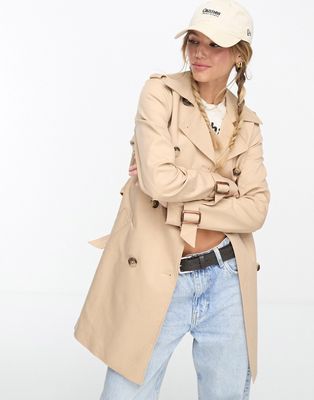 Ever New belted trench coat in camel-Neutral