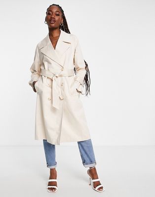 Ever New belted trench coat in stone-Neutral