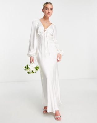 Ever New Bridal cut out satin midi dress ivory-White