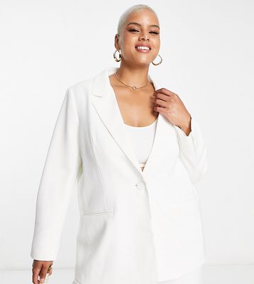 Ever New Curve Bridal oversized suit blazer in ivory - part of a set-White